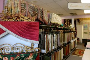 N J Rose showroom display showing a variety of window treatment options.