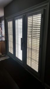 Plantation shutters cover doors in Pottstown, PA home