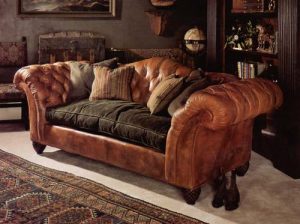 Reupholstered leather sofa- Glenmoore, PA